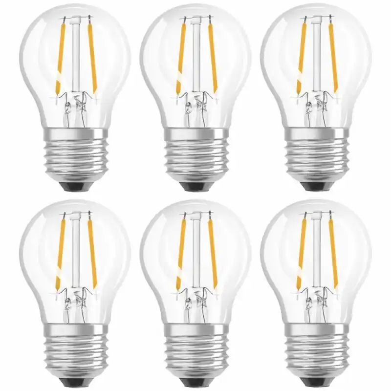 Kostenloser Rückversand 6 x Osram LED Filament Leuchtmittel Tropfen P45 2,5W = 25W E27 klar 250lm Neutralweiß 4000K