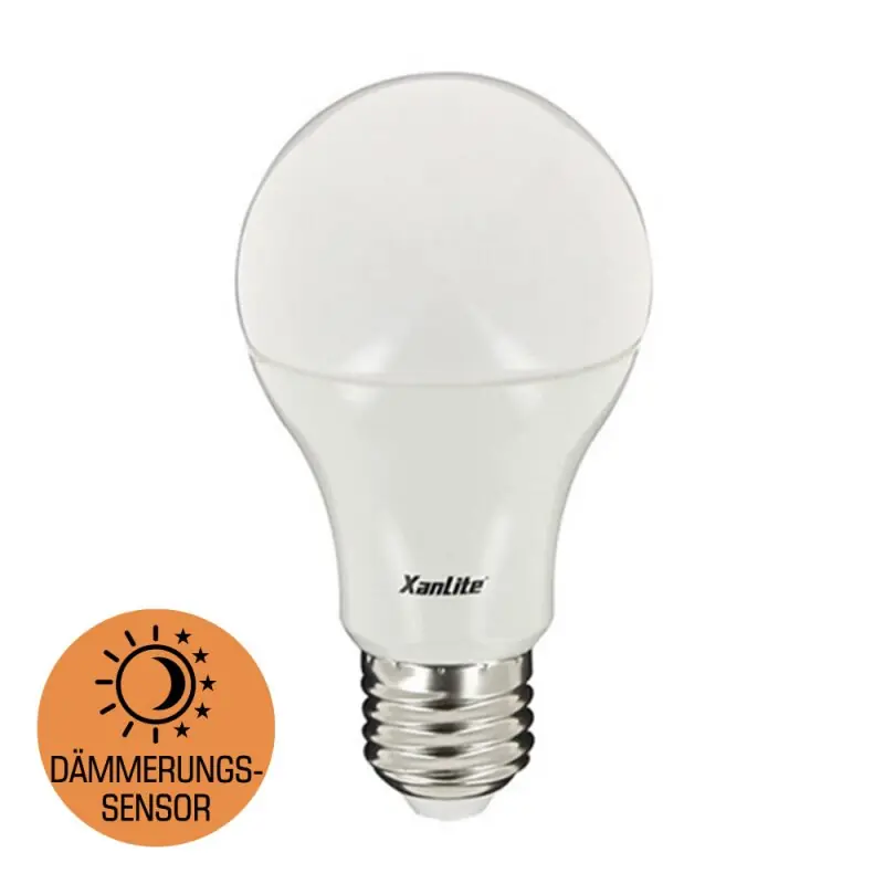 Abverkauf XanLite LED Leuchtmittel Birne 10W = 60W E27 matt 806lm neutralweiß 4000K Dämmerungssensor