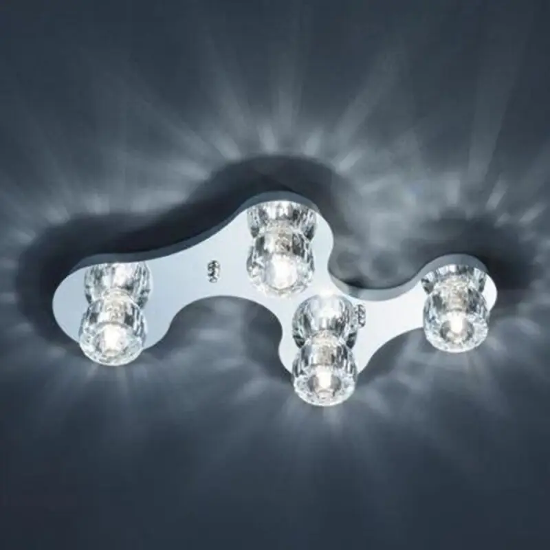 Neue Ware Helestra Deckenleuchte Wandlampe Glen Chrom Kristallglas 44cm 4 x 28W G9 Halogen warmweiß dimmbar