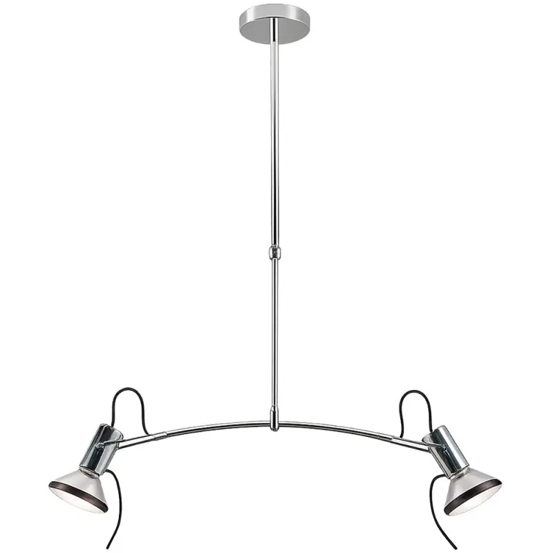 Echt Sompex Pendelleuchte Dany Chrom/Schwarz 2 x 75W E27 PAR30 warmweiß kürzbar schwenkbar