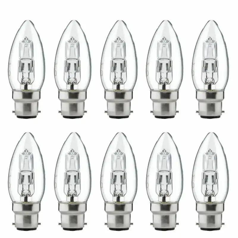 Online Kaufen 10 x Luminizer Eco Halogen Leuchtmittel Kerze 18W = 21W B22 klar 170lm dimmbar warmweiß