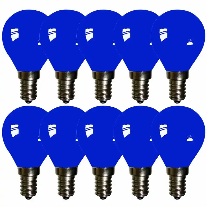 10 x LED Filament Leuchtmittel Tropfen 2W E14 farbig Blau 13lm Saisonangebot