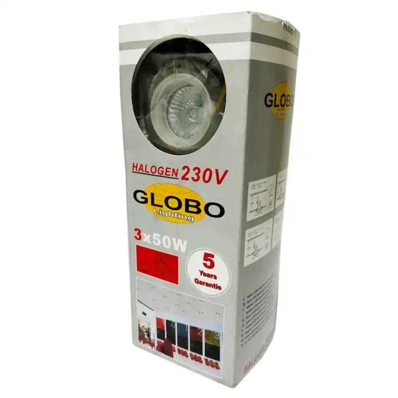 Globo Lighting Einbaustrahler nickel-matt Halogen 3 x 50W GU10 230V warmweiß 3000K Neu Im Sortiment