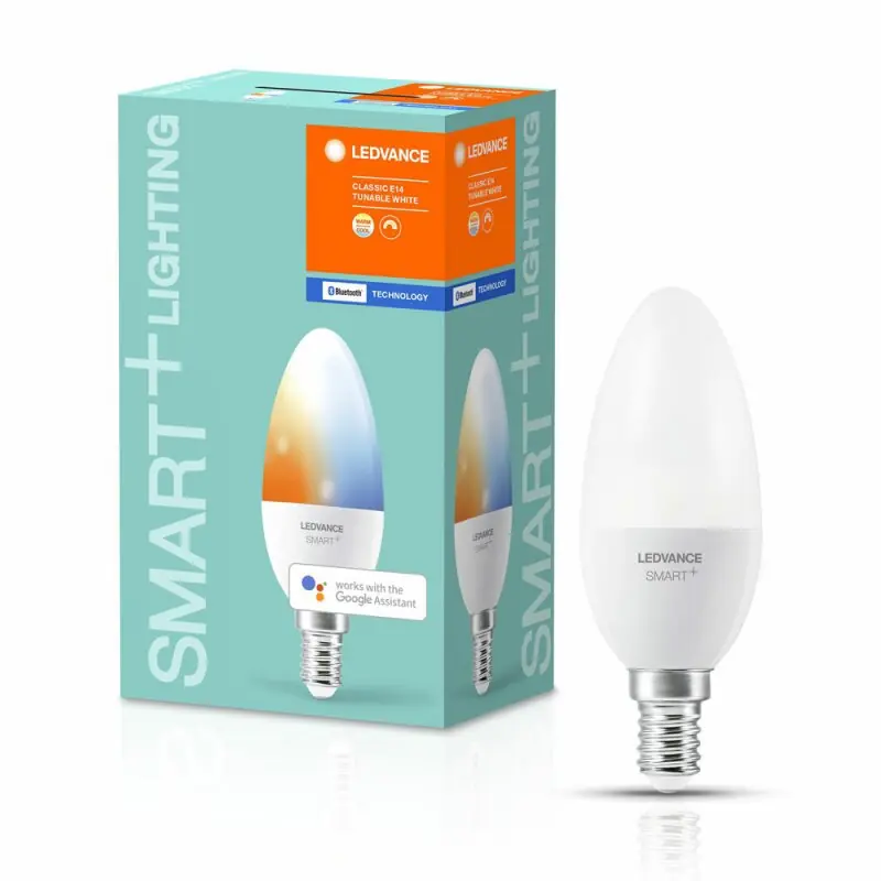 Ledvance LED Smart+ Kerze 4,9W = 40W E14 matt 470lm Tunable White CCT 2700K-6500K Dimmbar App Google Alexa Bluetooth Günstig