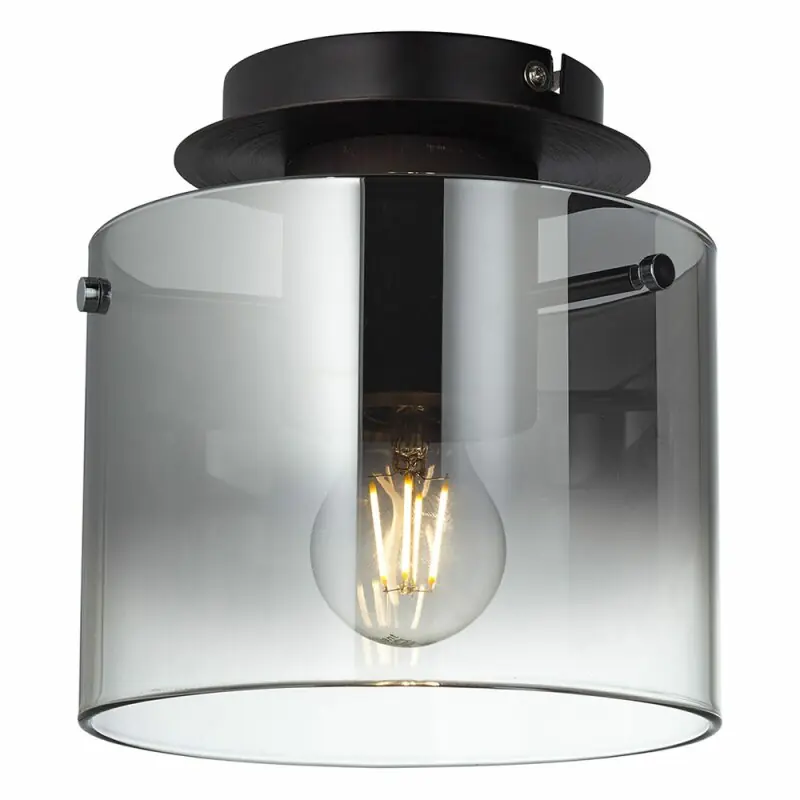 Brilliant Deckenleuchte Beth Ø20cm Rauchglas max. 60W E27 ohne Leuchtmittel Heißes Angebot