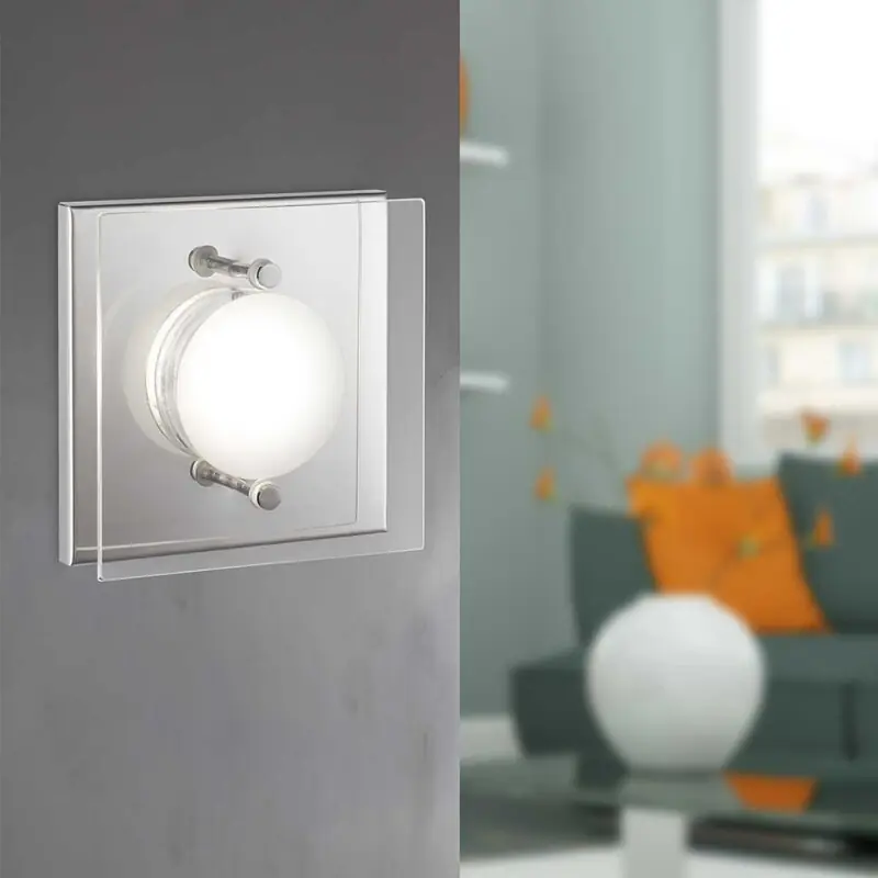 Action LED Wand- & Deckenleuchte Envy eckig 11,5 x 11,5cm Chrom 5,5W 380lm warmweiß 3000K Neu