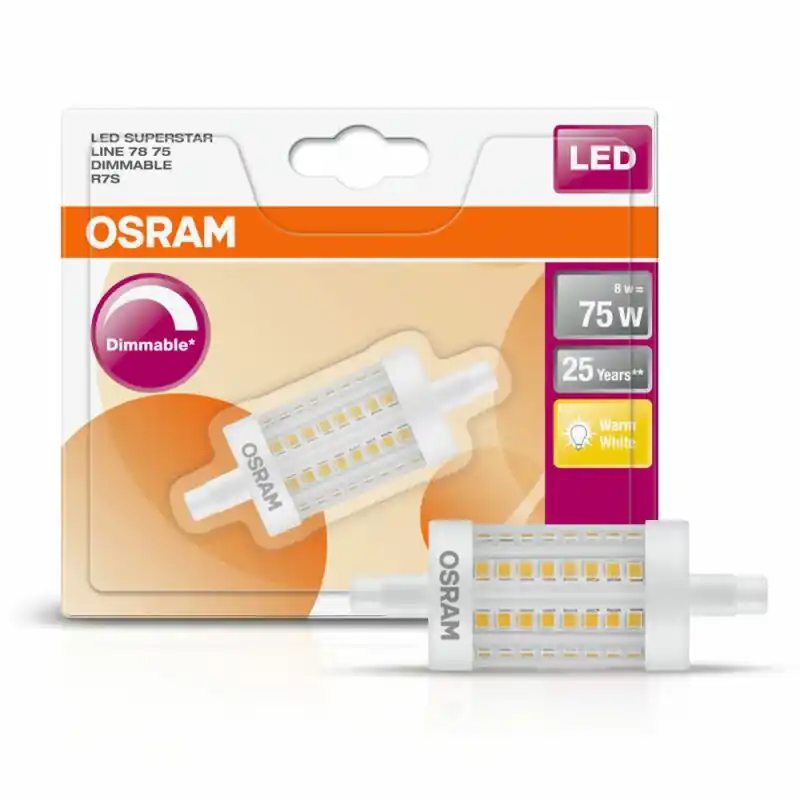 Osram LED Leuchtmittel Star Line 78mm 8W = 75W R7s klar FS warmweiß 2700K DIMMBAR Angebot