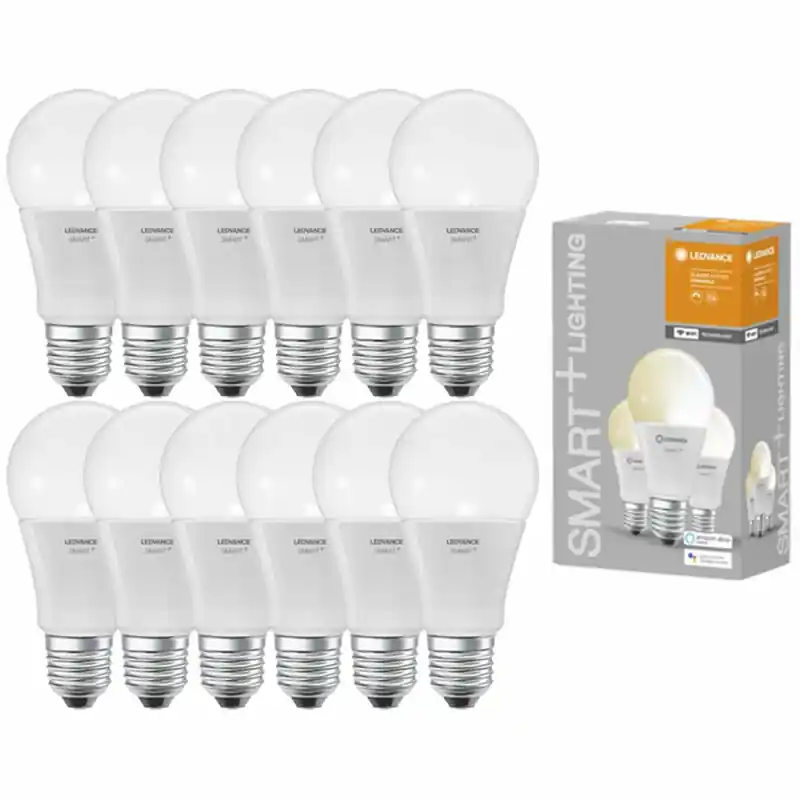 12 x Ledvance LED Smart+ Birne A60 9,5W = 75W E27 matt 1055lm warmweiß 2700K dimmbar App Google & Alexa Wifi Angebot
