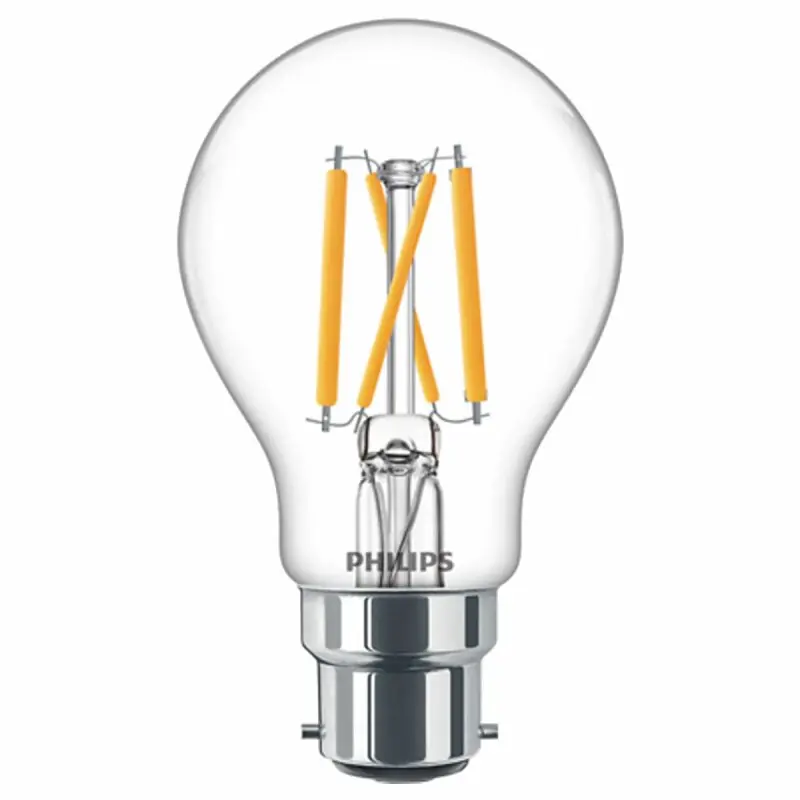 Philips LED Filament Leuchtmittel Birne A60 5W = 40W B22d klar 470lm WarmGlow 2200K-2700K DIMMBAR Abverkauf