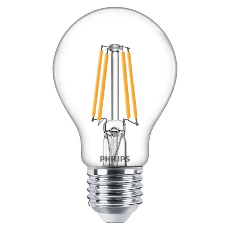 Preisknaller Philips LED Filament Leuchtmittel A60 Birne 4,5W = 40W E27 klar 470lm warmweiß 2700K DIMMBAR