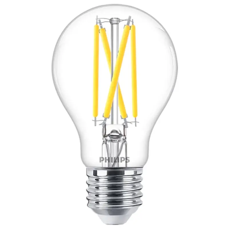 Finale Aktion Philips LED Filament A60 Birnenform 5,9W = 60W E27 klar 806lm WarmGlow 2200K - 2700K DIMMBAR