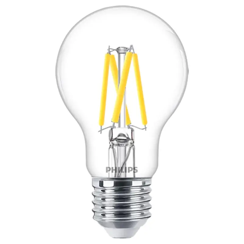Nur Heute Philips LED Filament A60 Birnenform 3,4W = 40W E27 klar 470lm WarmGlow 2200K - 2700K DIMMBAR