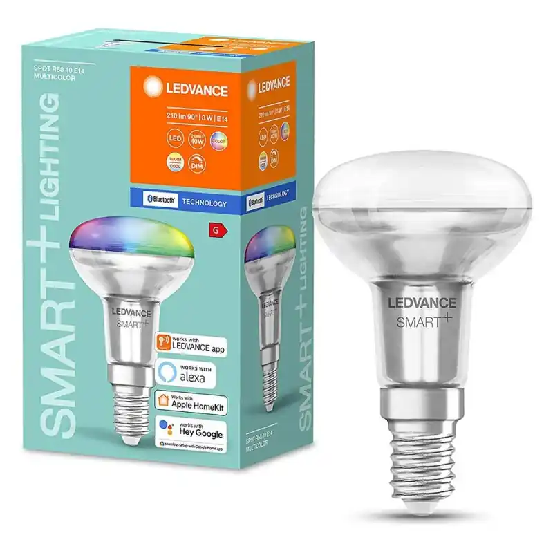 Highlight Ledvance LED Smart+ Glas Reflektor R50 3W = 40W E14 matt 210lm RGBW 2700K-6500K Dimmbar App Google Alexa Bluetooth