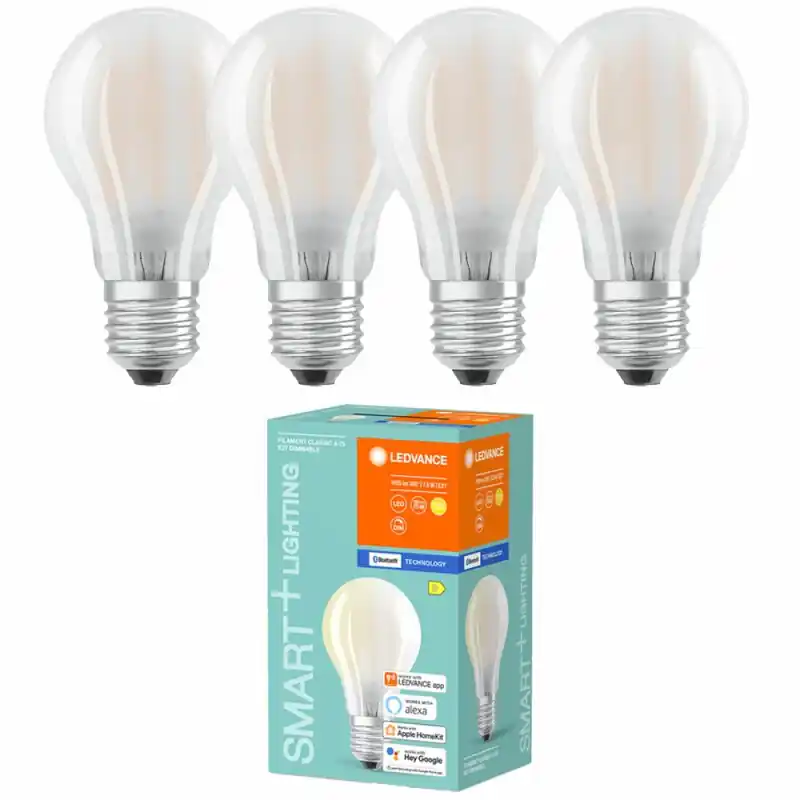 4 x Ledvance LED Smart+ Filament A67 Birne 7,5W = 75W E27 matt 1055lm warmweiß 2700K Dimmbar App Google Alexa Bluetooth Neu