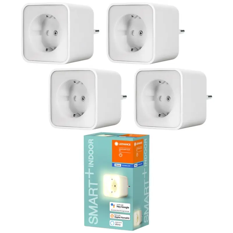 Neu Im Sortiment 4 x Ledvance Smart+ Plug Steckdose & Nachtlicht Weiß App Google Alexa Apple Bluetooth