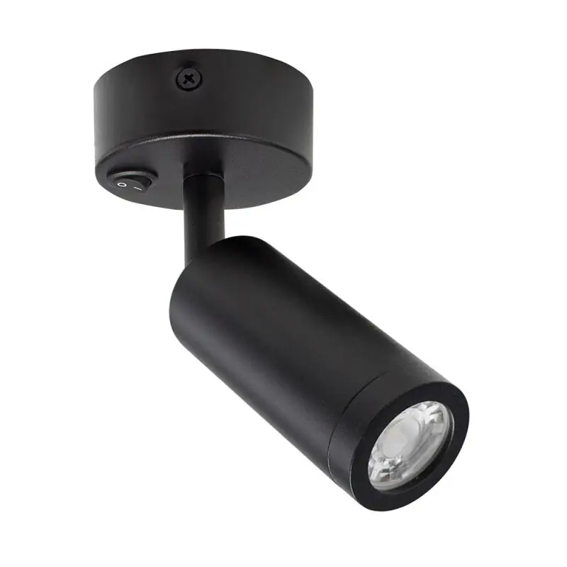 Spectrum Wand- & Deckenstrahler Madara Slim Schwarz max. 25W GU10 MR11 mit Schalter Preisknaller