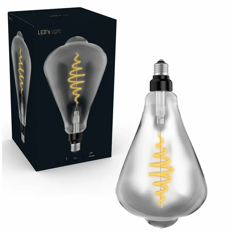 LED Spiral Filament ST164 Edison 8,5W = 20W E27 Rauchglas 200lm extra warmweiß 1800K DIMMBAR Must-Have