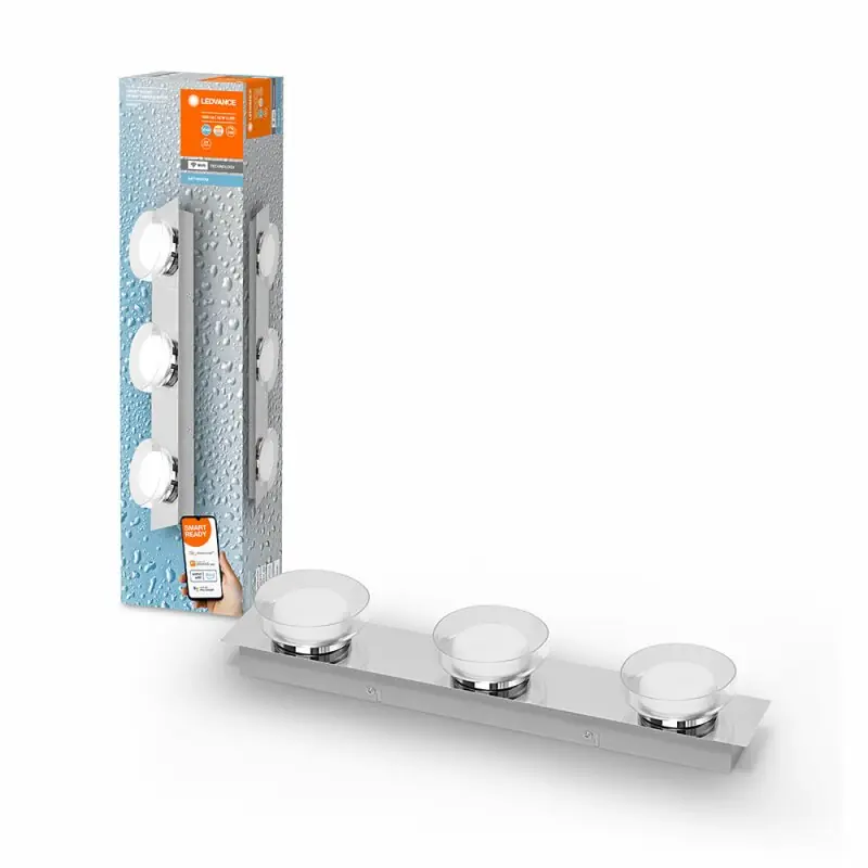 Ledvance LED Smart+ Badezimmerleuchte Orbis Silber IP44 18W 1800lm 3000K-6500K Dimmbar App Google Alexa WiFi Top-Angebot