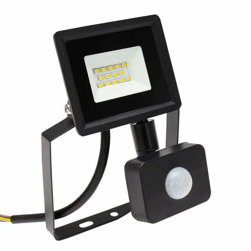 Spectrum LED Fluter Noctis Lux 3 Schwarz IP44 10W 975lm Neutralweiß 4000K mit Bewegungsmelder Direkt Vom Hersteller