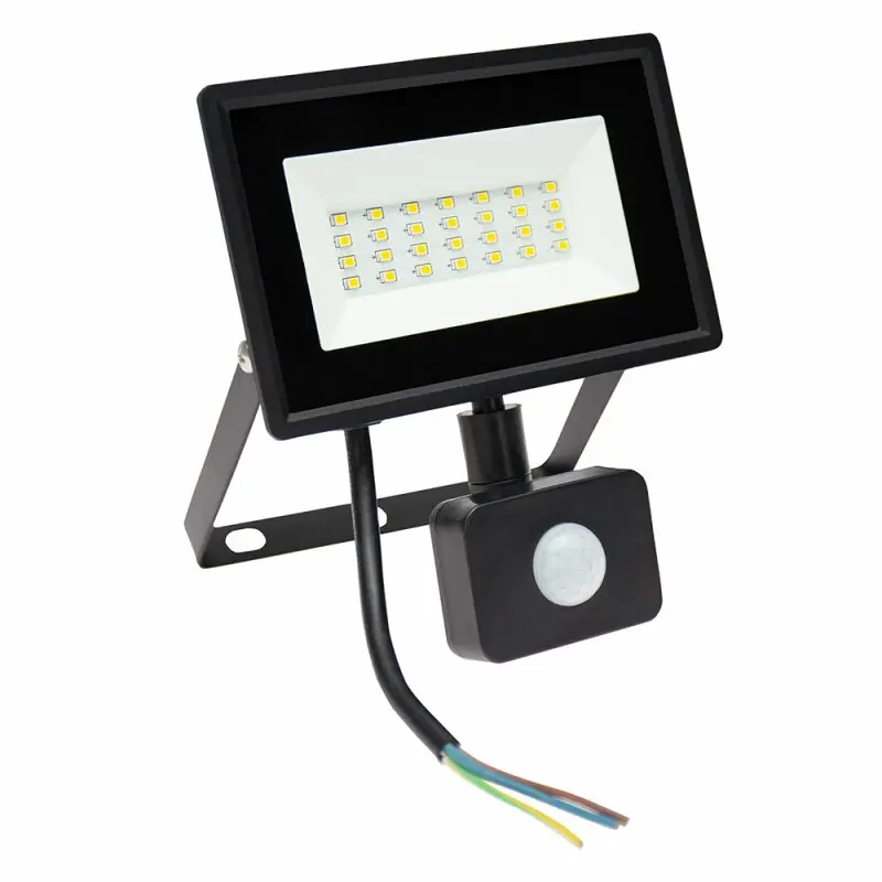 Sichere Zahlung Spectrum LED Fluter Noctis Lux 3 Schwarz IP44 20W 2050lm Tageslichtweiß 6000K mit Bewegungsmelder