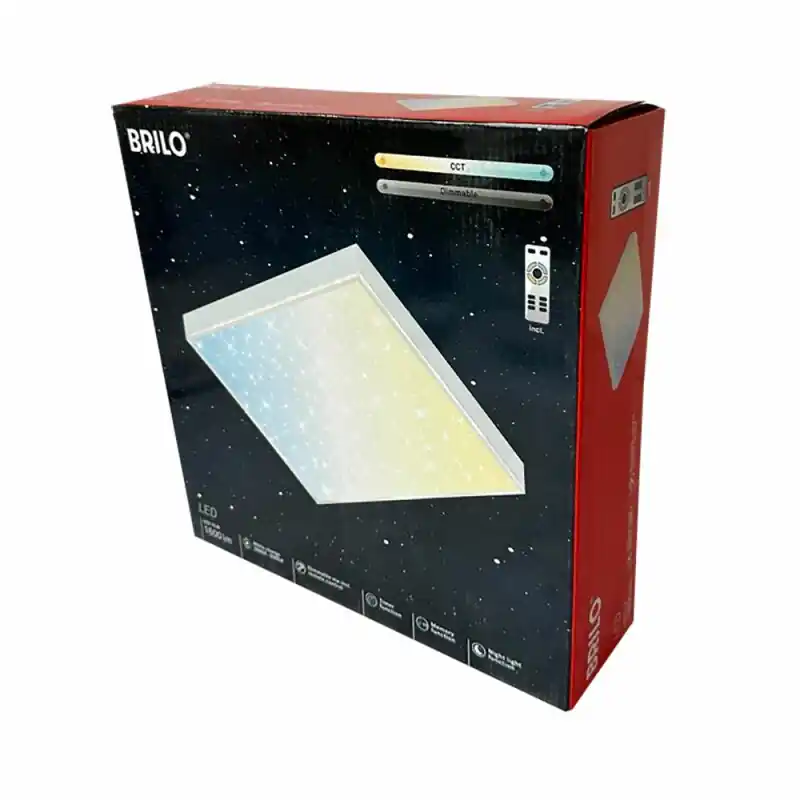 Briloner LED Panel Weiß eckig 30cm 15W 1600lm Sternenhimmel CCT 3000K-6500K Dimmbar mit Fernbedienung Beliebt