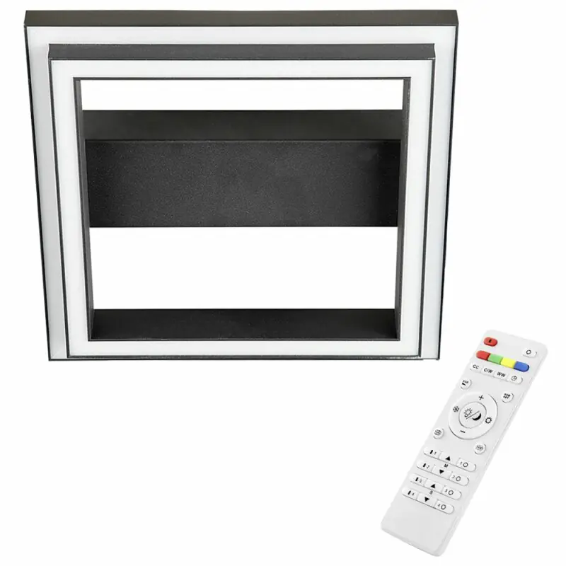 Brilliant LED Wand- & Deckenleuchte Pallas Schwarz 30x30cm 18W 1260lm RGB + CCT Dimmbar mit Fernbedienung Jetzt Bestellen