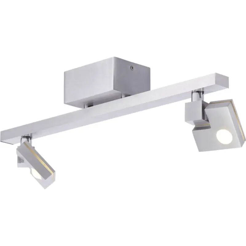 Brilliant LED Deckenleuchte 90 Degree Silber Eisen 2 x 3,6W 780lm warmweiß 3000K schwenkbar EasyDim Schalter dimmbar Top-Angebot
