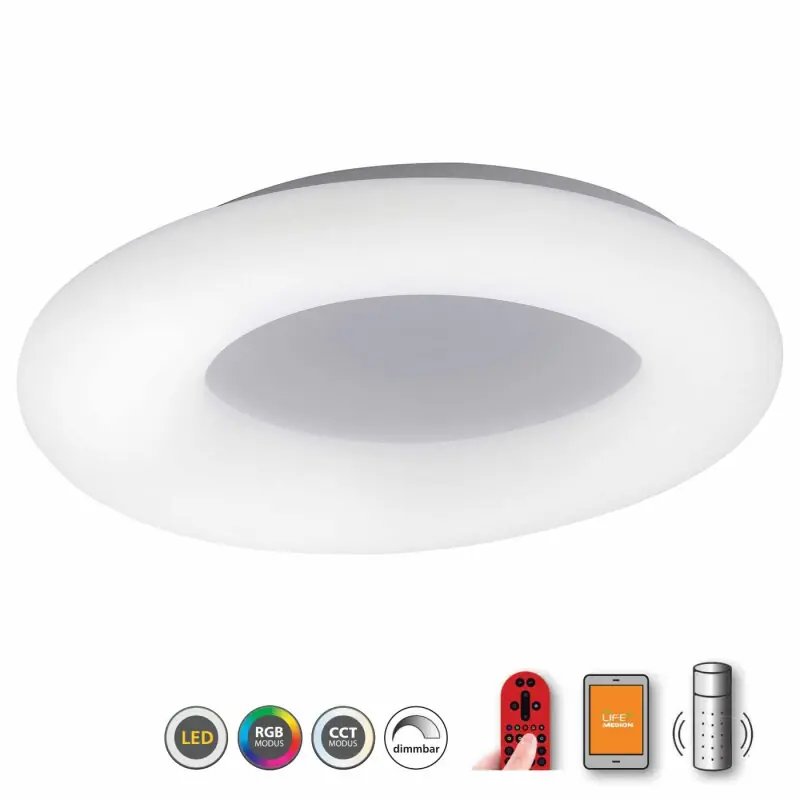 Paul Neuhaus LED Decken LOLAsmart-DONUT Ø60cm 40W 5000lm CCT 2700K-5000K RGB Fernbedienung Google Alexa WiFi Knallerangebot
