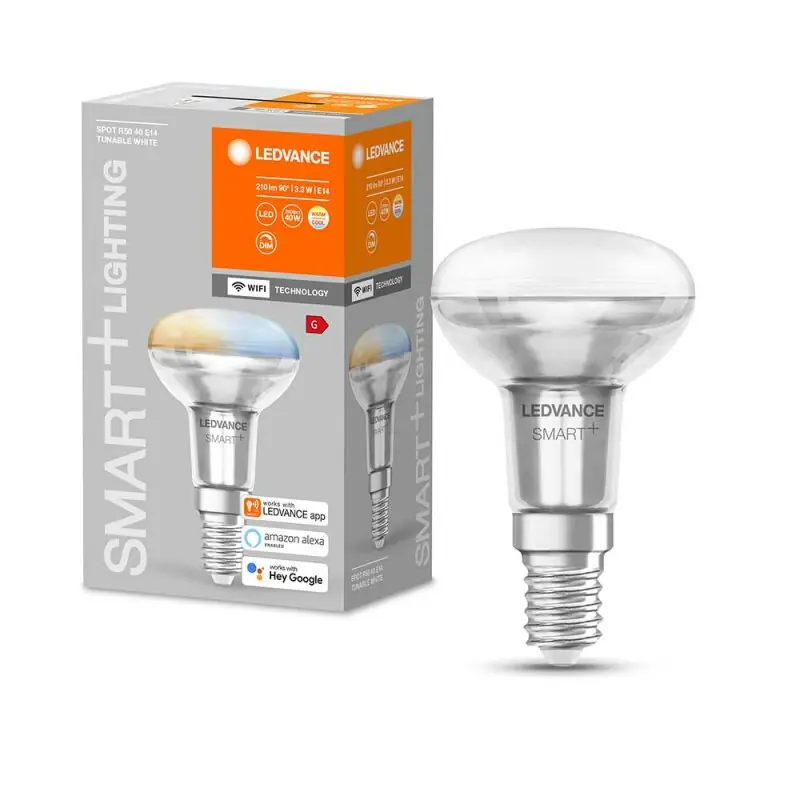 Rabatt Ledvance Smart+ LED R50 Glas Reflektor 3,3W = 40W E14 matt 210lm TW 2700-6500K DIMMBAR App Google Alexa WiFi