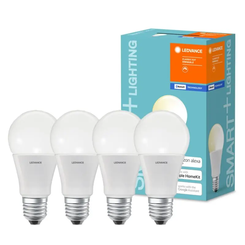 Echt 4 x Ledvance LED Smart+ Birne A60 8,5W = 60W E27 matt 806lm warmweiß 2700K Dimmbar App Google Alexa Apple HomeKit Bluetooth