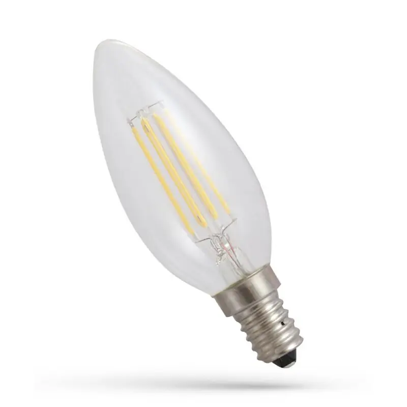 Spectrum LED Filament Leuchtmittel C35 Kerze 5,5W E14 klar 800lm warmweiß 2700K DIMMBAR Echt