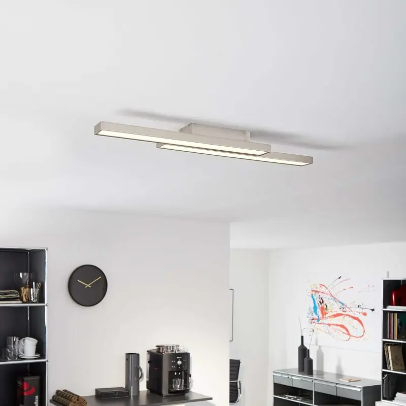 Markenware Brilliant Smart LED Deckenleuchte Sword Eisen 2 x 14W 2400lm RGBW 2700-6200K Dimmbar WiZ-App Google Alexa