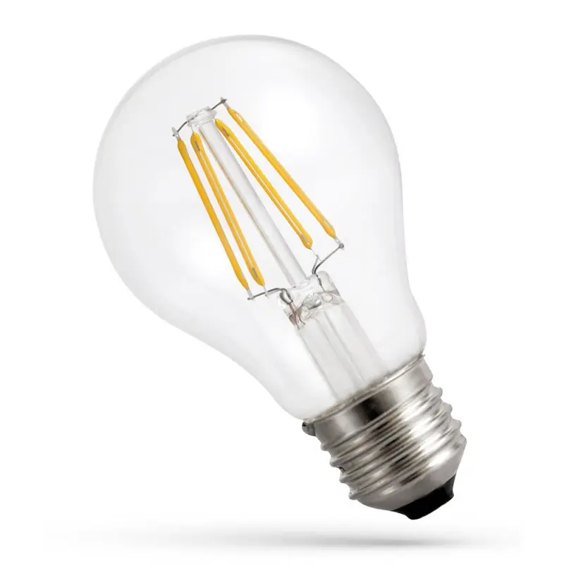 Spectrum LED Leuchtmittel Birnenform A60 7W E27 klar 600lm extra warmweiß 1800K Knallerangebot
