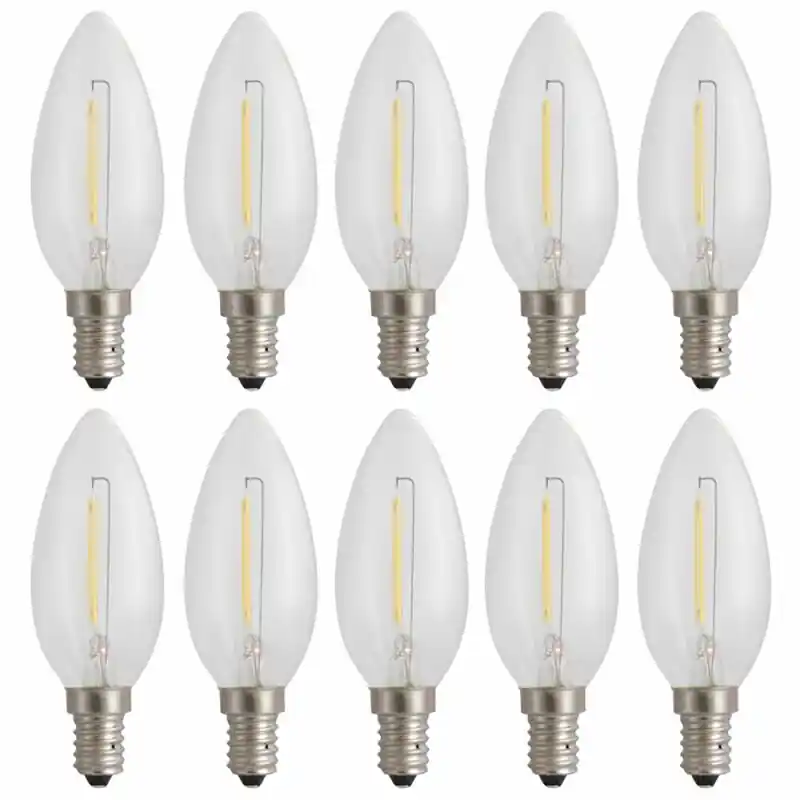 10 x LED Filament Leuchtmittel Kerze 1W E14 klar 60lm extra warmweiß 1800K Sonderangebot