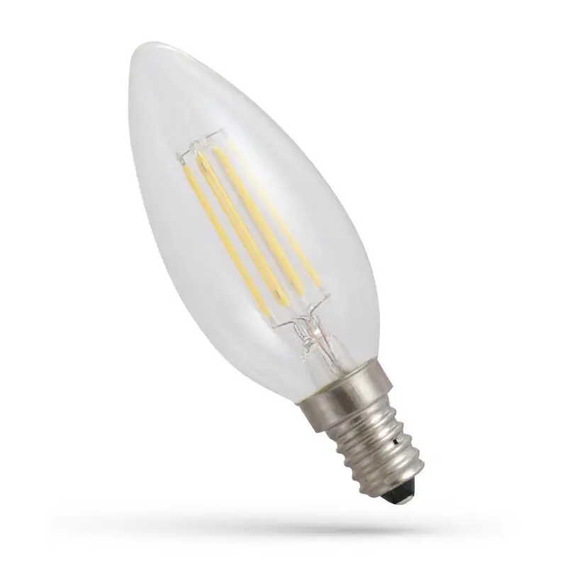 Preisknaller LED Filament Leuchtmittel Kerze 4W E14 klar 340lm extra warmweiß 1800K