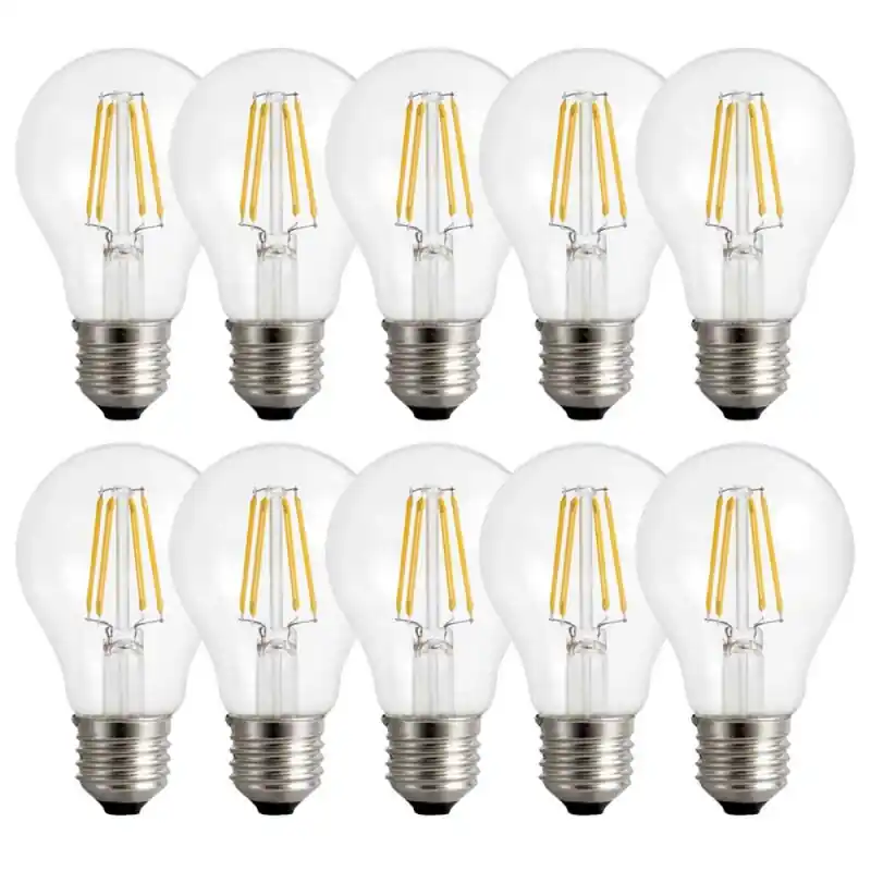 Solange Der Vorrat Reicht 10 x LED Leuchtmittel Birnenform A60 4W E27 klar 340lm extra warmweiß 1800K 300°