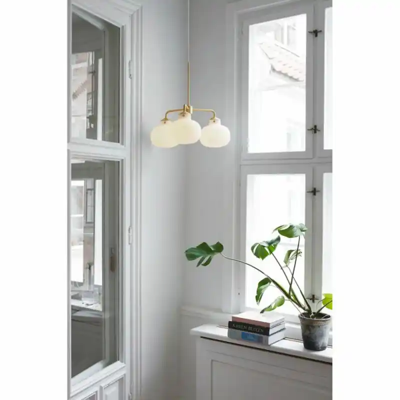 Sichere Zahlung Nordlux Pendelleuchte Raito Weiß/Messing max. 3 x 25W E27 ohne Leuchtmittel kürzbar