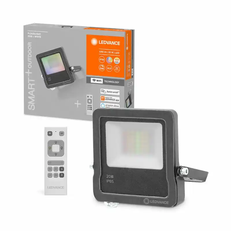 Bestseller Ledvance LED Smart+ Fluter Strahler Dunkelgrau IP65 20W 1600lm RGB warmweiß 3000K Dimmbar App Google Alexa WiFi + Fernbedienung