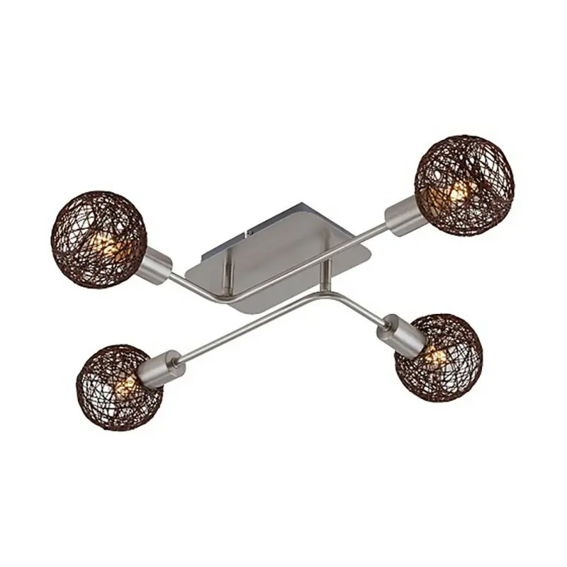 Direkt Vom Hersteller Briloner Deckenleuchte Nickel matt/Braun 65cm max. 4 x 5,5W E14 ohne Leuchtmittel