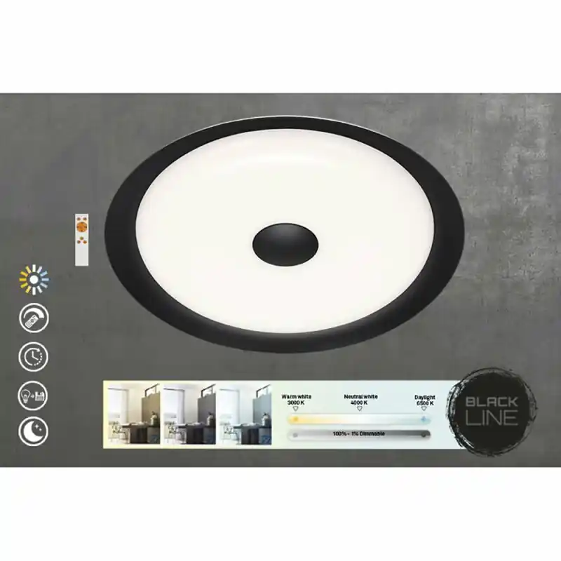 Meistverkauft Briloner LED Deckenleuchte Schwarz/Weiß Ø46,3cm 24W 1920lm 3000K-6500K Dimmbar mit Fernbedienung