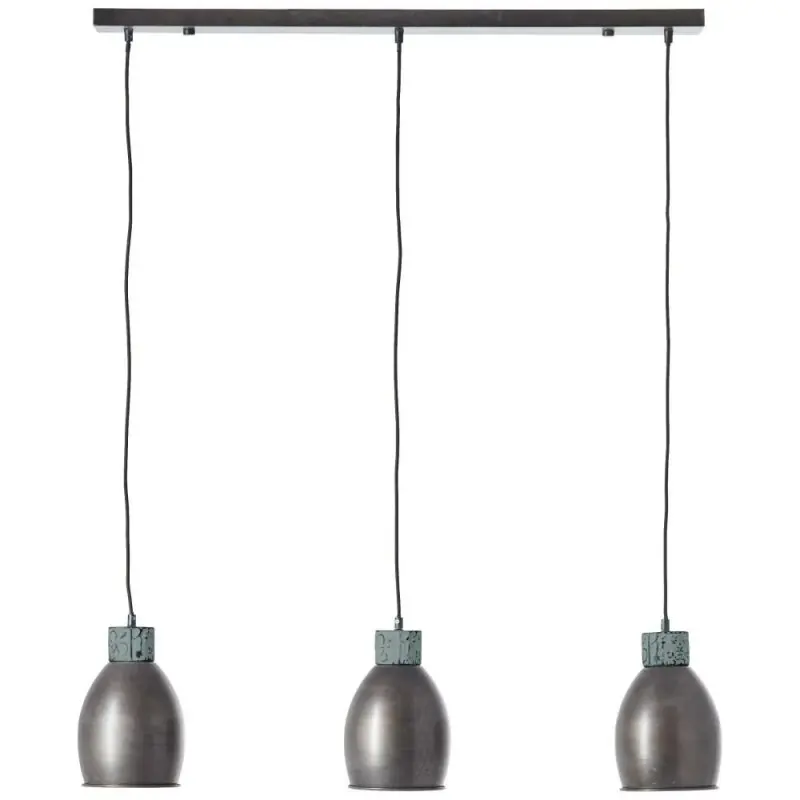 Brilliant Pendelleuchte Lapas Schwarz / Grau max. 3 x 60W E27 ohne Leuchtmittel kürzbar Highlight