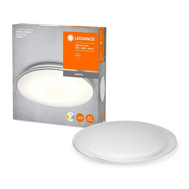 Rabatt Ledvance LED Deckenleuchte Orbis Sparkle Weiß Ø40cm 24W 2000lm 2700K-6500K CCT per Lichtschalter