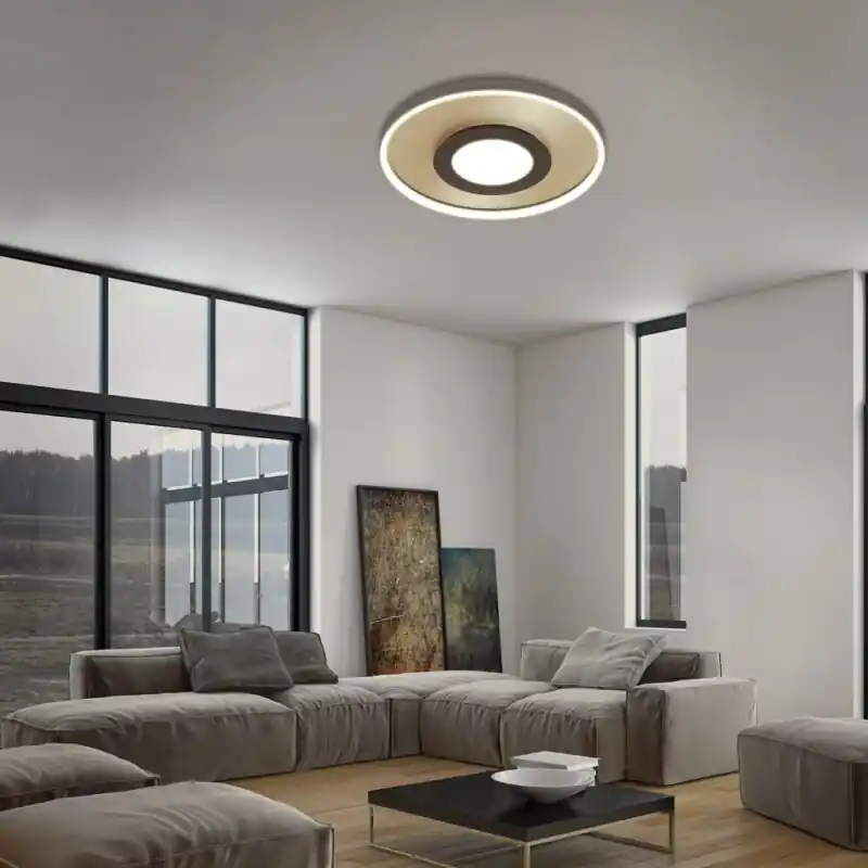 Briloner LED Deckenleuchte Gold rund Ø49,5cm 25W 3000lm Warmweiß - Kaltweiß dimmbar mit Fernbedienung Neue Ware
