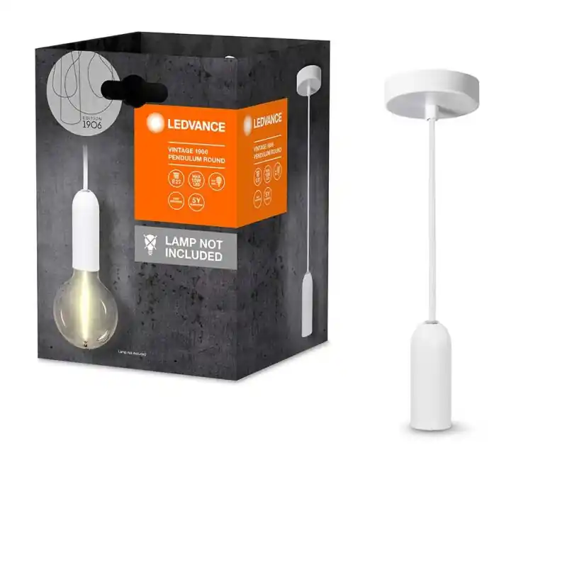 Begrenztes Angebot Ledvance Pendelleuchte PenduLum Vintage 1906 Weiß lang max. 15W E27 ohne Leuchtmittel