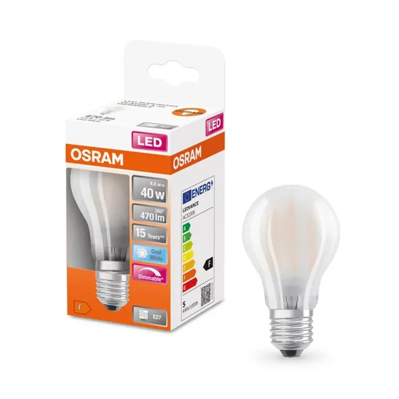 Top-Preis Osram LED Filament Superstar Classic Birne 4,8W = 40W E27 matt 470lm 840 neutralweiß 4000K DIMMBAR
