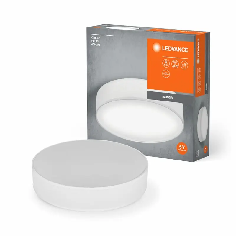 Preisknaller Ledvance Deckenleuchte Lampe Orbis Paris Textil Weiß Ø40cm max. 2 x 25W E27