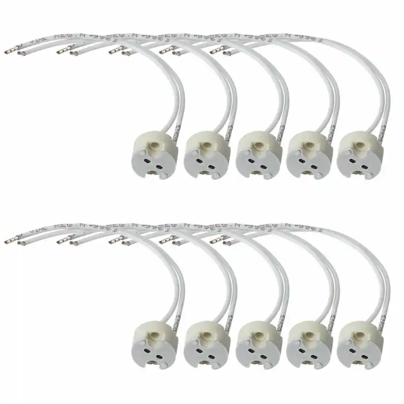 10 x Paulmann GU5,3/G4/G6,35 Fassung Keramik LED Halogen mit Kabel Preisknaller
