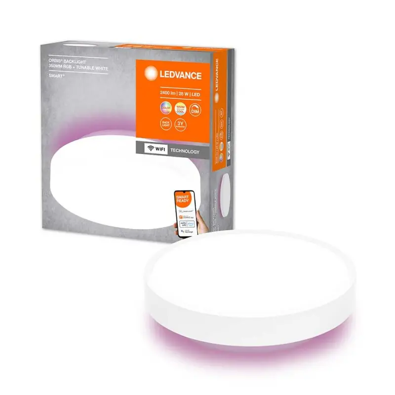 Neue Ware Ledvance Smart+ LED Deckenleuchte Orbis Weiß 28W 2400lm RGBW TW 3000K-6500K Dimmbar App Google Alexa WiFi
