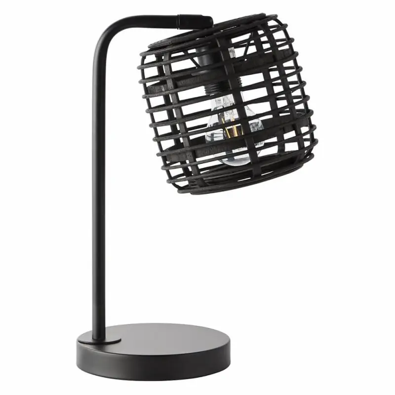 Brilliant Tischleuchte Crosstown Rattan schwarz max. 40W E27 ohne Leuchtmittel mit Schalter Garantierte Lieferung