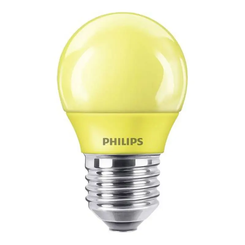 Philips LED Leuchtmittel P45 Tropfen 3,1W E27 230V farbig Gelb Party Neu Im Sortiment